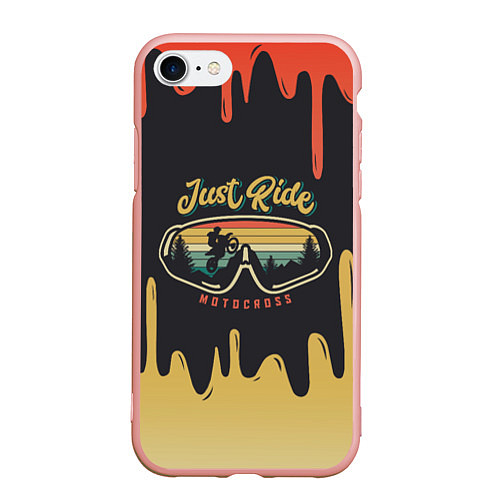 Чехол iPhone 7/8 матовый Just Ride MOTOCROSS Z / 3D-Светло-розовый – фото 1