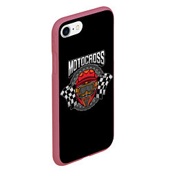 Чехол iPhone 7/8 матовый Motocross Champion Z, цвет: 3D-малиновый — фото 2