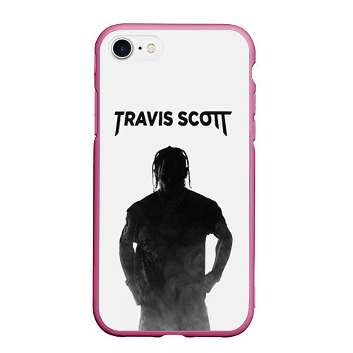 Чехол iPhone 7/8 матовый TRAVIS SCOTT / 3D-Малиновый – фото 1