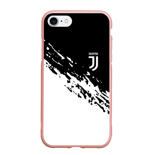 Чехол iPhone 7/8 матовый JUVENTUS / 3D-Светло-розовый – фото 1