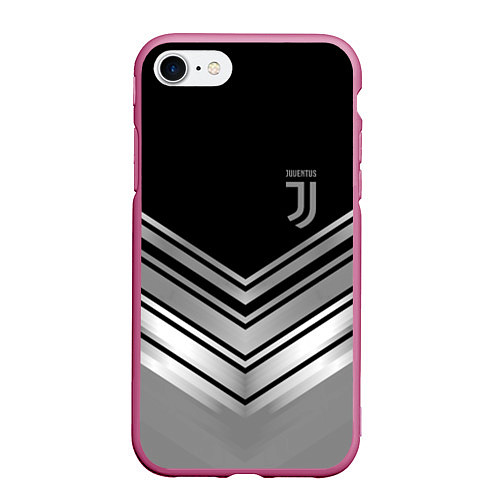 Чехол iPhone 7/8 матовый JUVENTUS / 3D-Малиновый – фото 1