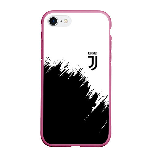 Чехол iPhone 7/8 матовый JUVENTUS / 3D-Малиновый – фото 1