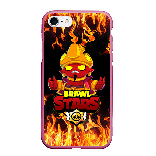 Чехол iPhone 7/8 матовый BRAWL STARS EVIL GENE ДЖИН / 3D-Малиновый – фото 1