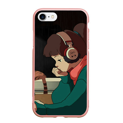 Чехол iPhone 7/8 матовый STUDY GIRL / 3D-Светло-розовый – фото 1