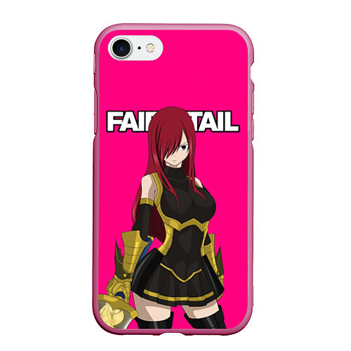 Чехол iPhone 7/8 матовый FAIRY TAIL ХВОСТ ФЕИ / 3D-Малиновый – фото 1