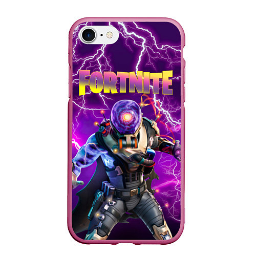 Чехол iPhone 7/8 матовый Fortnite Cyclo Outfit / 3D-Малиновый – фото 1