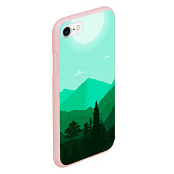 Чехол iPhone 7/8 матовый Горы пейзаж дикая природа, цвет: 3D-светло-розовый — фото 2