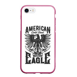 Чехол iPhone 7/8 матовый Американский орел Z, цвет: 3D-малиновый