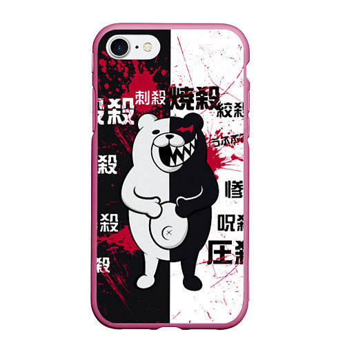 Чехол iPhone 7/8 матовый Monokuma / 3D-Малиновый – фото 1