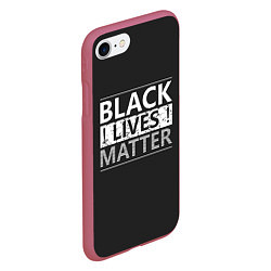 Чехол iPhone 7/8 матовый Black lives matter Z, цвет: 3D-малиновый — фото 2