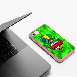 Чехол iPhone 7/8 матовый BRAWL STARS LEON ЛЕОН, цвет: 3D-баблгам — фото 2