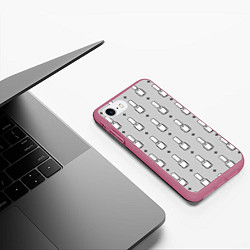 Чехол iPhone 7/8 матовый Лаки для ногтей, цвет: 3D-малиновый — фото 2