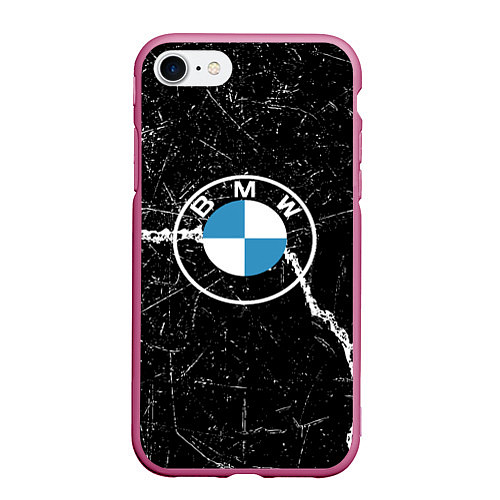 Чехол iPhone 7/8 матовый BMW / 3D-Малиновый – фото 1