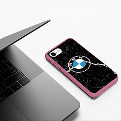 Чехол iPhone 7/8 матовый BMW, цвет: 3D-малиновый — фото 2