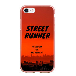 Чехол iPhone 7/8 матовый Street runner, цвет: 3D-светло-розовый