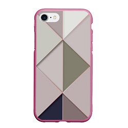 Чехол iPhone 7/8 матовый Треугольники, цвет: 3D-малиновый