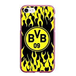 Чехол iPhone 7/8 матовый BORUSSIA, цвет: 3D-малиновый