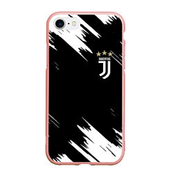 Чехол iPhone 7/8 матовый JUVENTUS, цвет: 3D-светло-розовый