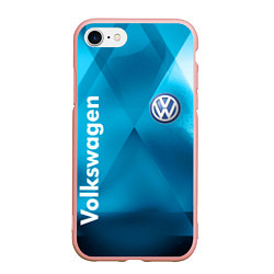 Чехол iPhone 7/8 матовый VOLKSWAGEN, цвет: 3D-светло-розовый