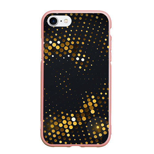 Чехол iPhone 7/8 матовый Black gold / 3D-Светло-розовый – фото 1