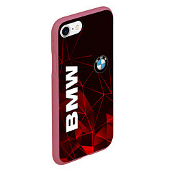 Чехол iPhone 7/8 матовый BMW, цвет: 3D-малиновый — фото 2