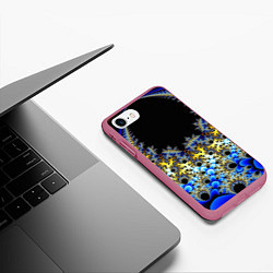 Чехол iPhone 7/8 матовый Фрактальная материя l Fractal, цвет: 3D-малиновый — фото 2