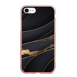 Чехол iPhone 7/8 матовый Black gold, цвет: 3D-светло-розовый