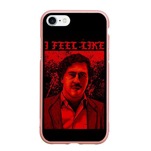 Чехол iPhone 7/8 матовый I feel Like Escobar / 3D-Светло-розовый – фото 1