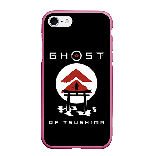 Чехол iPhone 7/8 матовый Ghost of Tsushima / 3D-Малиновый – фото 1