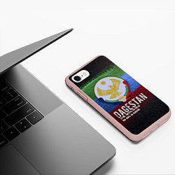 Чехол iPhone 7/8 матовый Дагестан - Кавказ Сила, цвет: 3D-светло-розовый — фото 2