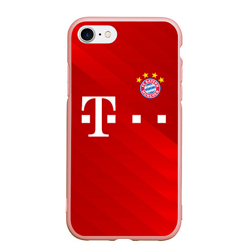 Чехол iPhone 7/8 матовый FC Bayern Munchen / 3D-Светло-розовый – фото 1