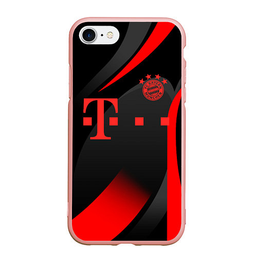 Чехол iPhone 7/8 матовый FC Bayern Munchen / 3D-Светло-розовый – фото 1