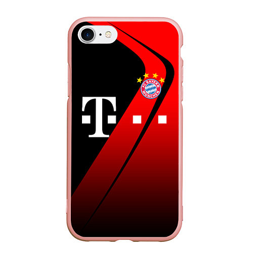 Чехол iPhone 7/8 матовый FC Bayern Munchen Форма / 3D-Светло-розовый – фото 1