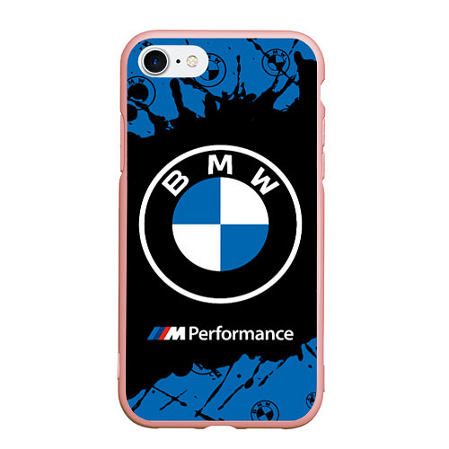 Чехол iPhone 7/8 матовый BMW БМВ / 3D-Светло-розовый – фото 1