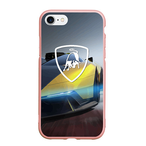 Чехол iPhone 7/8 матовый Lamborghini - Italy / 3D-Светло-розовый – фото 1
