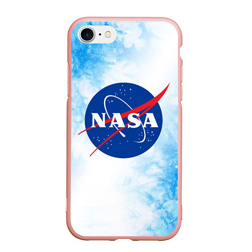 Чехол iPhone 7/8 матовый NASA НАСА / 3D-Светло-розовый – фото 1