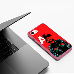 Чехол iPhone 7/8 матовый TheWeeknd, цвет: 3D-малиновый — фото 2