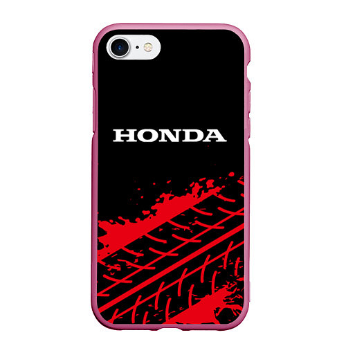 Чехол iPhone 7/8 матовый HONDA ХОНДА / 3D-Малиновый – фото 1