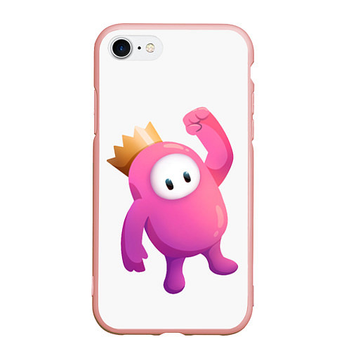 Чехол iPhone 7/8 матовый Fall Guys / 3D-Светло-розовый – фото 1