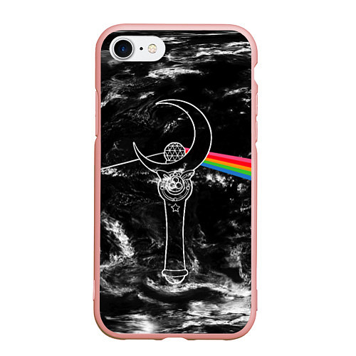 Чехол iPhone 7/8 матовый Dark Side of the Moon Stick / 3D-Светло-розовый – фото 1