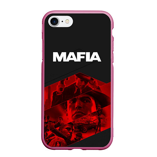 Чехол iPhone 7/8 матовый Mafia / 3D-Малиновый – фото 1