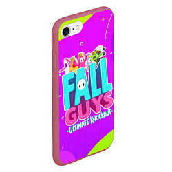 Чехол iPhone 7/8 матовый Fall Guys, цвет: 3D-малиновый — фото 2