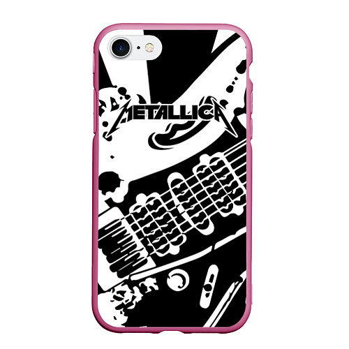 Чехол iPhone 7/8 матовый Metallica / 3D-Малиновый – фото 1