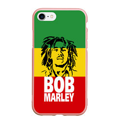 Чехол iPhone 7/8 матовый Bob Marley, цвет: 3D-светло-розовый