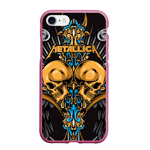 Чехол iPhone 7/8 матовый Metallica / 3D-Малиновый – фото 1