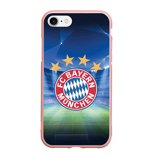 Чехол iPhone 7/8 матовый Бавария Мюнхен / 3D-Светло-розовый – фото 1