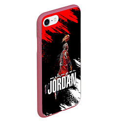 Чехол iPhone 7/8 матовый MICHAEL JORDAN, цвет: 3D-малиновый — фото 2