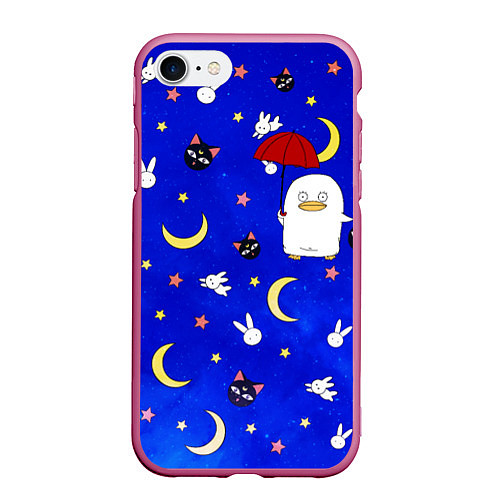 Чехол iPhone 7/8 матовый GINTAMA / 3D-Малиновый – фото 1