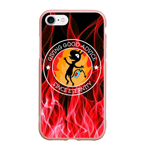 Чехол iPhone 7/8 матовый FIRE / 3D-Светло-розовый – фото 1