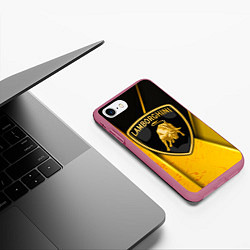 Чехол iPhone 7/8 матовый Lamborghini, цвет: 3D-малиновый — фото 2